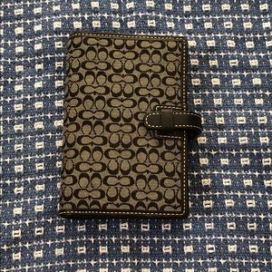 Coach- signature “c” black address book